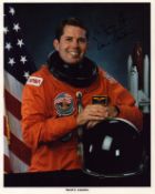 David C Leestma signed 10x8inch official NASA spacesuit photo. Dedicated. From single vendor Space