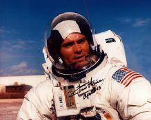 Fred Haise signed 10x8 inch colour photo pictured in Space suit inscribed Fred Haise Apollo 13. From