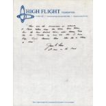 James B. Irwin signed High Flight Foundation ALS interesting content in which he talks about feeling