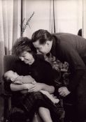 Valetina Tereshkova signed 9x6inch black and white photo of her holding her baby daughter. From