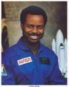 Ronald E McNair signed official NASA 10x8inch colour photo. Dedicated. From single vendor Space