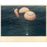 Al Wordon signed 10x8 inch colour photo picturing Apollo 15 splashdown. From single vendor Space
