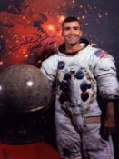 Fred Haise signed 10x8 inch colour photo pictured in space suit inscribed Fred Haise Apollo 13