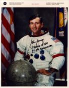 John W. Young signed NASA original 10x8 inch colour photo pictured in space suit and inscribed