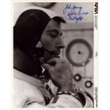 John Young signed NASA original 10x8 inch black and white photo. From single vendor Space
