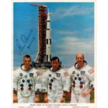 Eugene Cernan signed NASA Prime Crew of Fourth Manned Apollo Mission original 10x8 inch colour