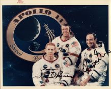 Stuart Roosa and Ed Mitchell signed Apollo 14 NASA original 10x8 inch colour photo. From single