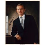 Frank Borman signed NASA original 10x8 inch colour photo pictured in suit. From single vendor