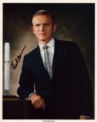 Frank Borman signed NASA original 10x8 inch colour photo pictured in suit. From single vendor