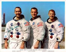 James A. McDivitt signed NASA original Prime Crew of Third Manned Apollo Mission 10x8 inch colour