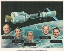 Apollo/Soyuz multi signed 10x8 inch original photo includes Thomas P. Stafford, Vance D. Brand and