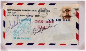 Charles Conrad and Richard Gordon JR signed Gemini Two Man Spacecraft cover via Air Mail PM LAS