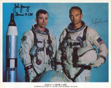 John W. Young and Michael Collins signed NASA 10x8 inch Gemini X prime crew official photo. From