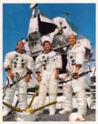 Charles Conrad Jr, Richard F Gordon and Alan L Bean signed Apollo XII 10x8 original NASA photo