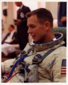 Dave Scott signed 10x8 inch colour photo pictured in space suit. From single vendor Space