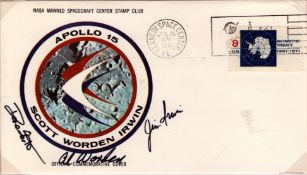 David R. Scott , Al Worden and James Irwin multi signed Apollo 15 NASA Manned Spacecraft Center