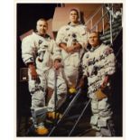 Frank Borman signed 10x8 inch colour photo inscribed Reach for the Stars Frank Borman Gemini 7