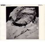 Harrison H. Schmitt, Ronald E Evans and Eugene A Cernan signed NASA original Apollo XVII 10x8 inch