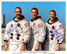 James A. McDivitt, David R. Scott and Russell L. Schweickart signed NASA original Prime Crew of