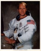 Al Worden signed NASA original 10x8 inch colour photo pictured in space suit inscribed Reach for the