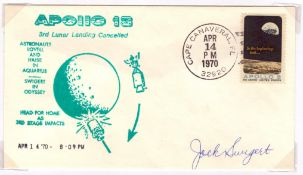 Apollo 13 Jack Swigert signed cover 3rd Lunar Landing Cancelled PM Cape Canaveral FL Apr 14 PM