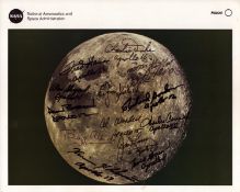 NASA multi signed Apollo Astronaut 10x8 inch original colour photo includes 13 signatures Charles