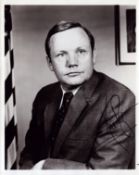 Neil Armstrong signed 10x8 inch black and white vintage photo picture in civilian suit. From