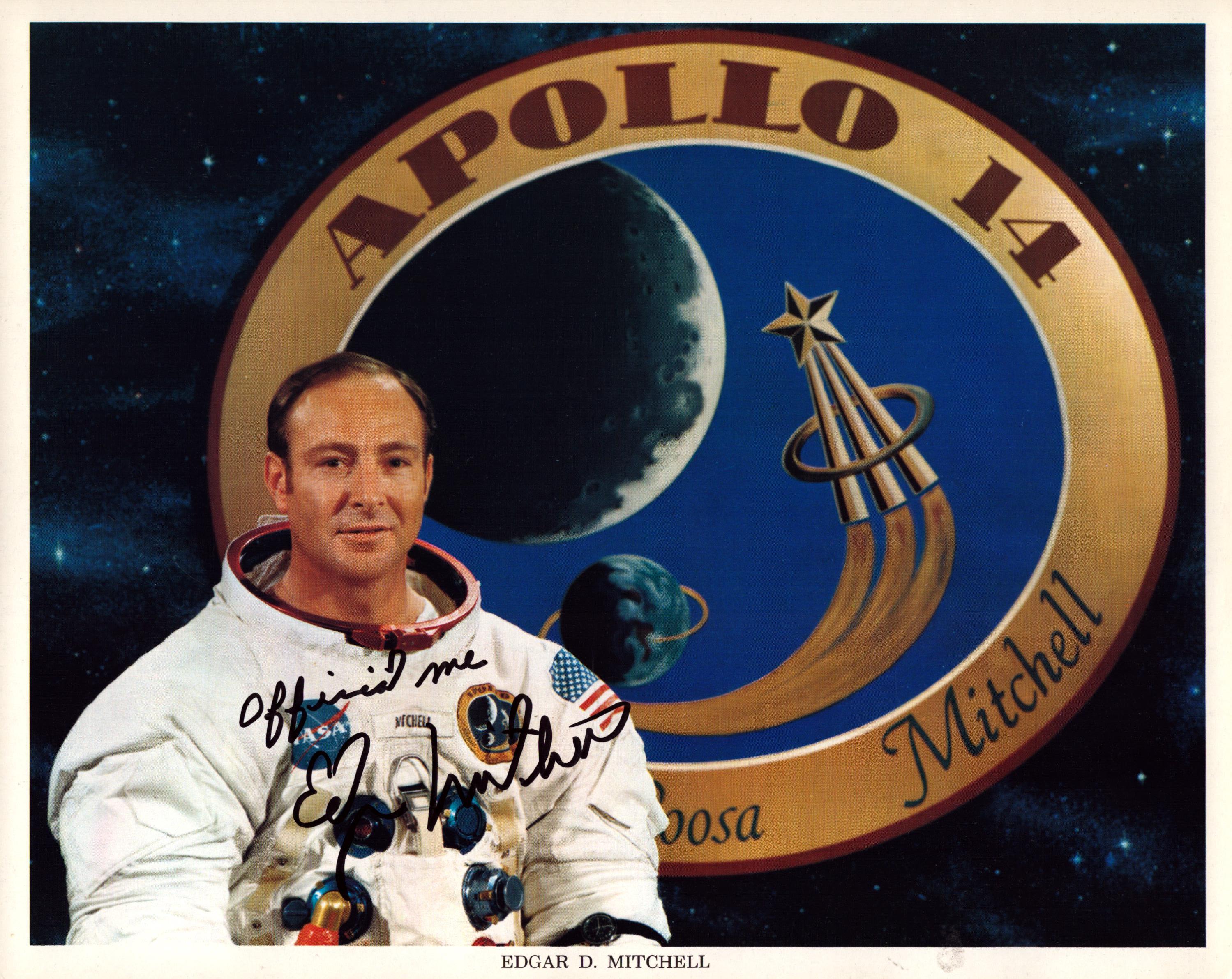 Edgar Mitchell signed NASA Apollo 14 original 10x8 inch colour photo. From single vendor Space