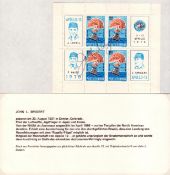 John L. Swigert signed Romanian stamp sheet 11-17 April 1970 includes 8 stamps. From single vendor