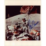 Eugene Cernan signed 10x8 inch colour photo pictured on the moon during Apollo XVII mission. From