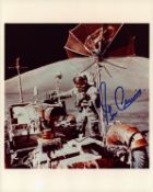 Eugene Cernan signed 10x8 inch colour photo pictured on the moon during Apollo XVII mission. From