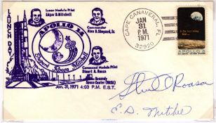 Apollo 14 Stuart Roosa and Edgar Mitchell signed Launch Day cover PM Cape Canaveral FL Jan 31 PM