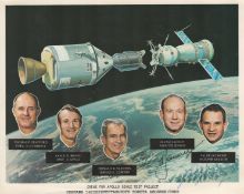 Apollo/Soyuz multi signed 10x8 inch original photo includes Alexei Leonov and Valeri Kubasov. From