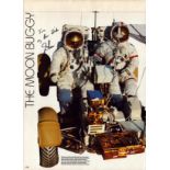 James B. Irwin signed 10x8 inch Moon Buggy colour magazine photo. From single vendor Space Astronaut