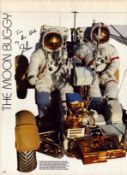 James B. Irwin signed 10x8 inch Moon Buggy colour magazine photo. From single vendor Space Astronaut