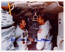 Charles Conrad Jr and Alan L Bean signed 10x8 inch NASA original colour photo pictured during the