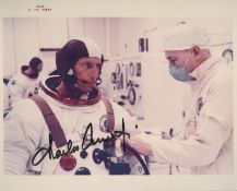 Charles Conrad JR signed NASA original 10x8 inch colour photo pictured in white space suit. From