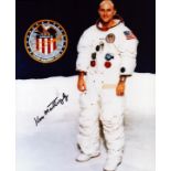 Thomas K. Mattingly, II signed Apollo 16, 10x8 inch colour photo pictured in space suit. From single