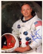 Neil Armstrong signed original NASA 10x8 inch colour photo pictured in Space suit. From single