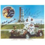 Harrison H. Schmitt, Ronald E Evans and Eugene A Cernan signed NASA original Apollo XVII 10x8 inch