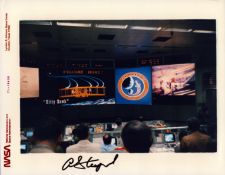 Alan Shepard JR signed NASA original Welcome Home Kitty Hawk 10x8 inch colour photo. From single