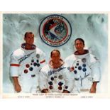 David R.Scott, Al Worden JR and James Irwin signed Apollo 15 NASA original 10x8 inch colour photo.