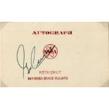 Eugene Cernan signed 6x4 NASA White Autograph card. From single vendor Space Astronaut collection