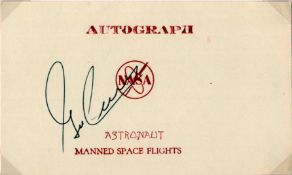 Eugene Cernan signed 6x4 NASA White Autograph card. From single vendor Space Astronaut collection