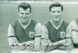 Football John Connelly and Jimmy McIlroy signed Burnley vintage 12x8 inch black and white photo.