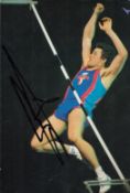 Athletics Sergey Bubka signed 6x4 inch colour magazine photo. Good condition. All autographs are