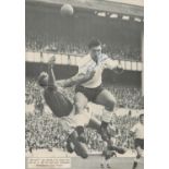Football Bobby Smith signed 8x6 inch black and white magazine photo vintage photo pictured in action
