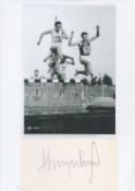 Athletics Zdzislaw Krzyszkowiak 8x6 inch signature piece includes signed album page and black and