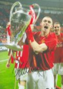 Football Darren Fletcher signed 12x8 inch Manchester United colour photo pictured celebrating with