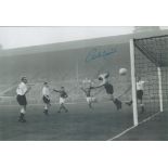 Football. Gil Merrick (Wales) Signed 12 x 8 inch Black and White Photo. Signed in blue ink. Good